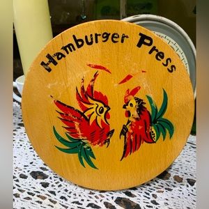 Wooden Hamburger Press Mid Century Kitchen Retro Kitchen 1950’s